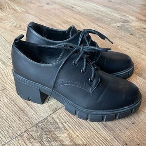 Madden Girl Black Platform Lace-Up Shoes